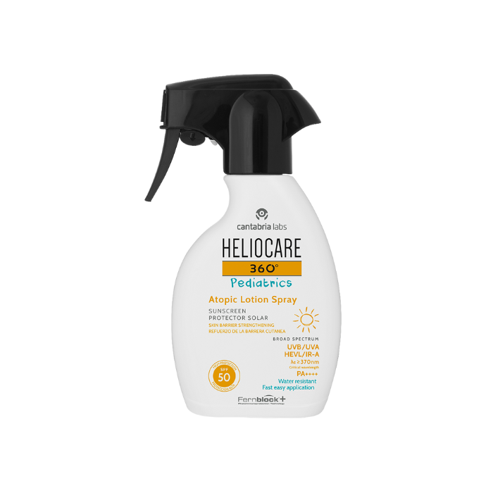 HELIOCARE 360 PEDIATRICS PURŠKIAMA APSAUGA ATOPINEI VAIKŲ IR KŪDIKIŲ KŪNO ODAI SPF50, 250 ML