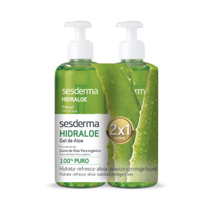 SESDERMA HIDRALOE ALOE GELIŲ RINKINYS (2 UŽ 1 KAINĄ)
