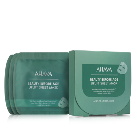 AHAVA BEAUTY BEFORE AGE UPLIFT STANGRINAMOSIOS LAKŠTINĖS KAUKĖS, 6 vnt.